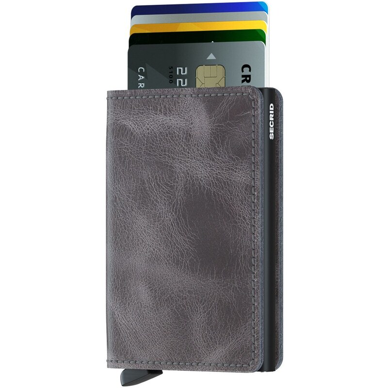 Kožená peněženka Secrid pánská, šedá barva