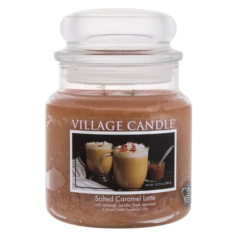 Village Candle – vonná svíčka Salted Caramel Latte (Latte se slaným karamelem), 389 g