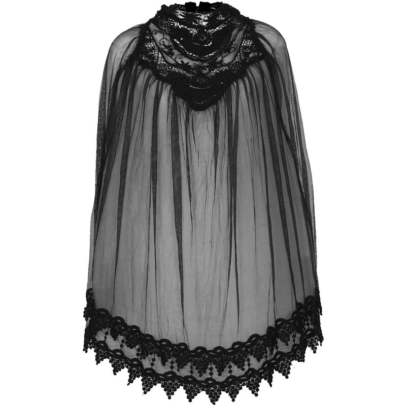 Topshop **Gothic Lace Cape by Navy
