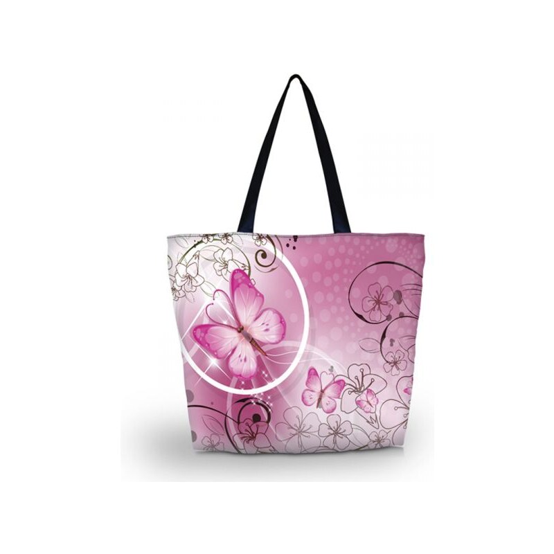 Huado nákupní a plážová taška - Růžový motýl Huado GW-25579