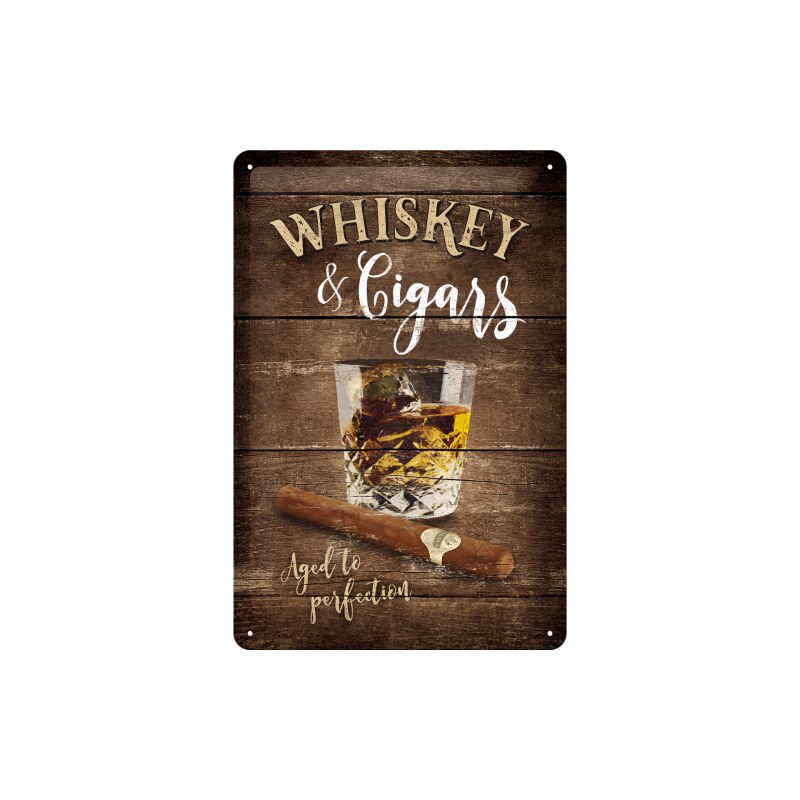 NOSTALGIC-ART Retro cedule plech 200x300 Whisky And Cigars