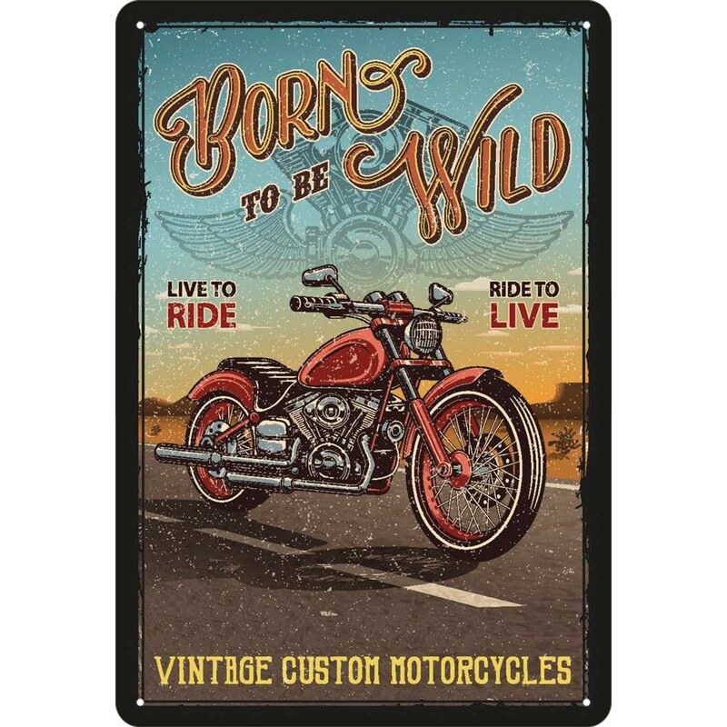 NOSTALGIC-ART Retro cedule plech 200x300 Born to be Wild