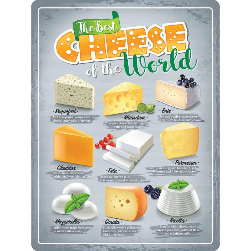 NOSTALGIC-ART Retro cedule plech 300x400 The Best Cheese of The World