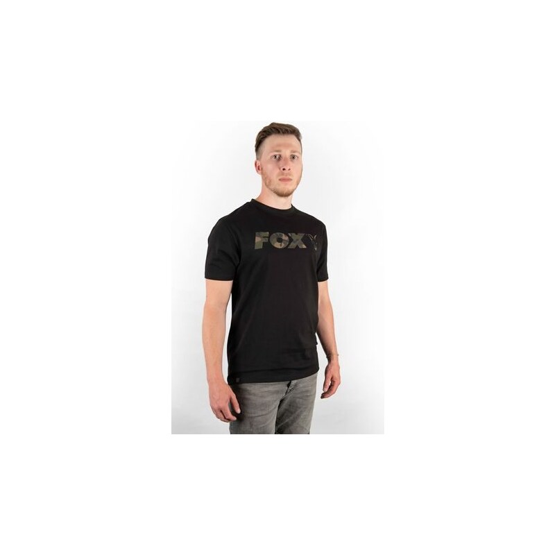 Fox Triko Black/Camo Chest Print T-Shirt