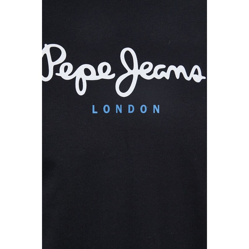 Bavlněné tričko Pepe Jeans Eggo černá barva, s potiskem