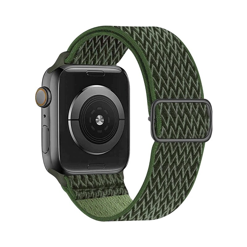 Crested Elastický navlékací řemínek pro Apple Watch 38, 40 a 41 mm s přezkou 3D khaki