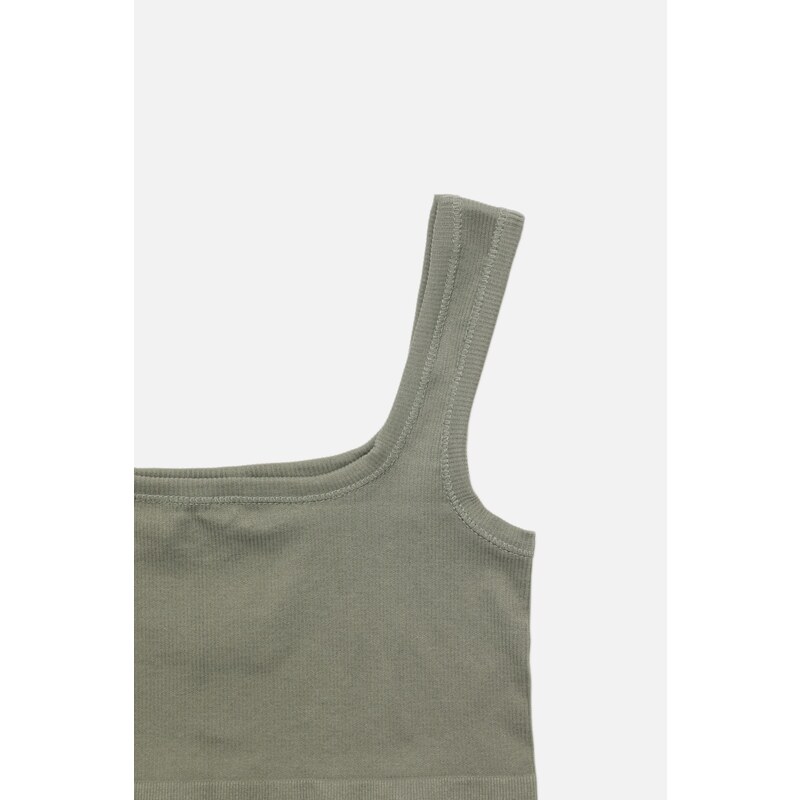 Trendyol Khaki Seamless/Seamless Light Support/Shaping Knitted Sports Bra