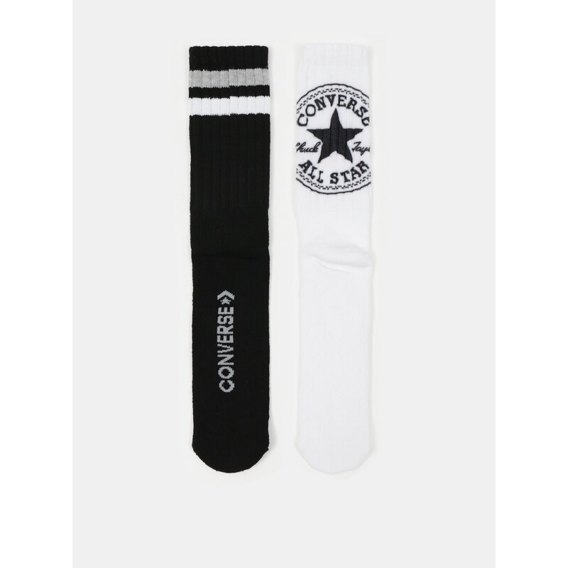 Sada dvou párů pánských ponožek v bílé a černé barvě Converse - Pánské
