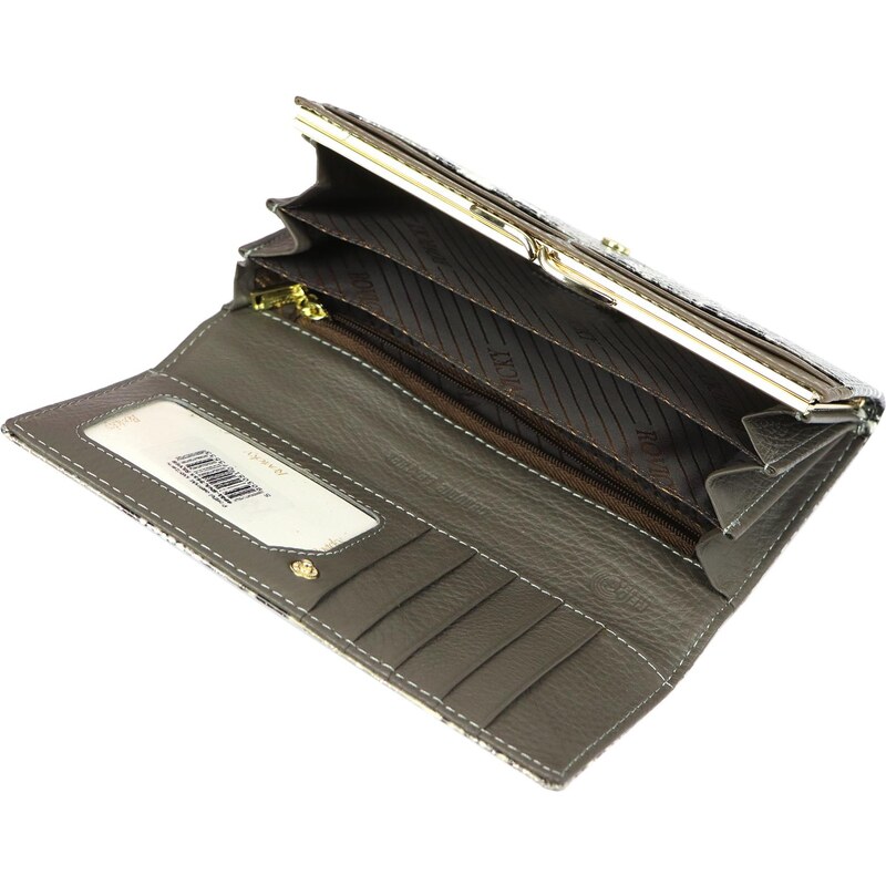 Dámská kožená peněženka Rovicky 8801-SNR RFID stříbrná