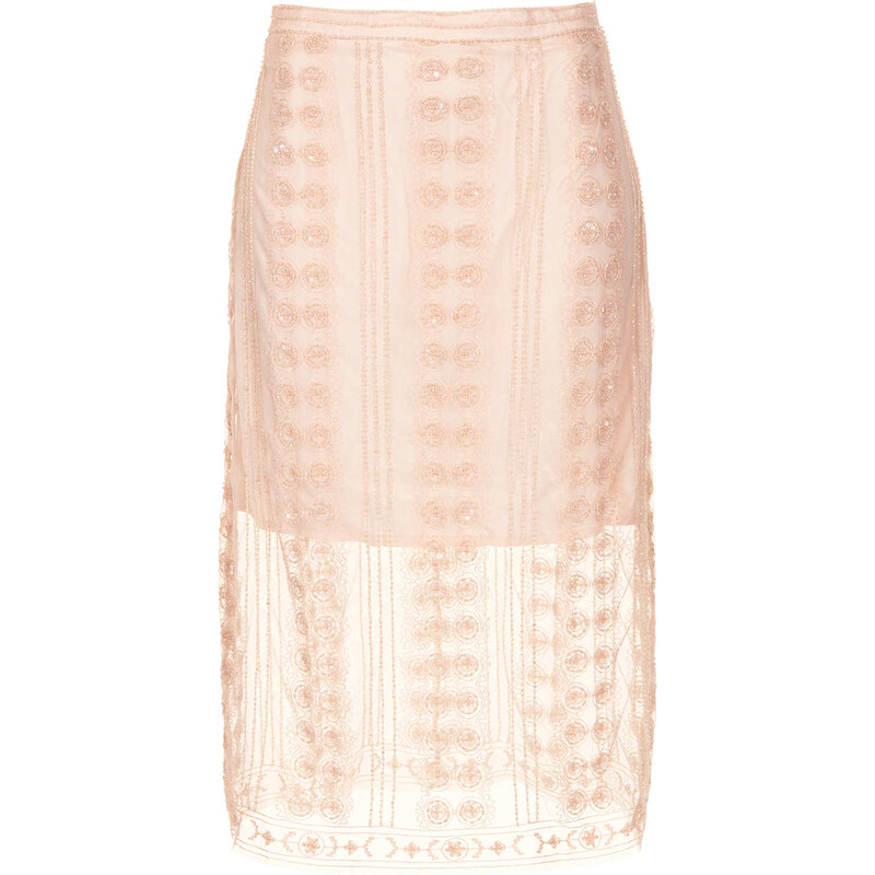 Topshop Embellished Pencil Skirt