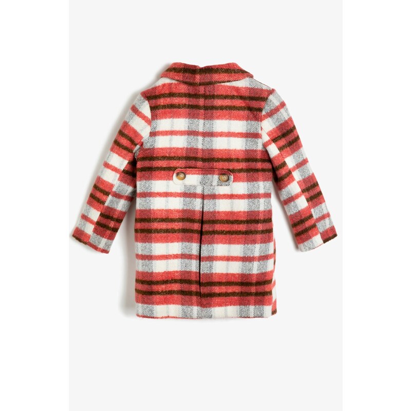 Koton Girl's Button Detailed Coat