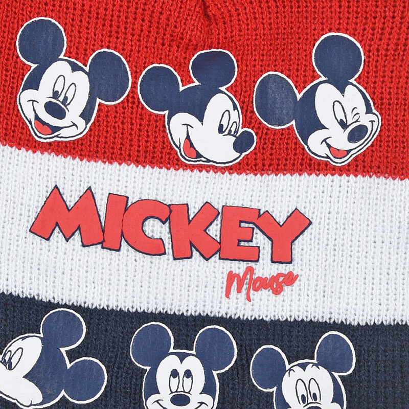 Kojenecká čepice a rukavice MICKEY MOUSE DISNEY BABY červená