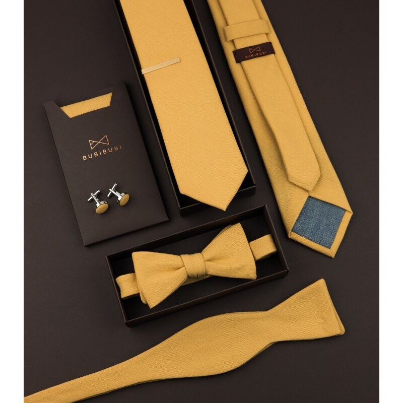BUBIBUBI Žlutá kravata Gold