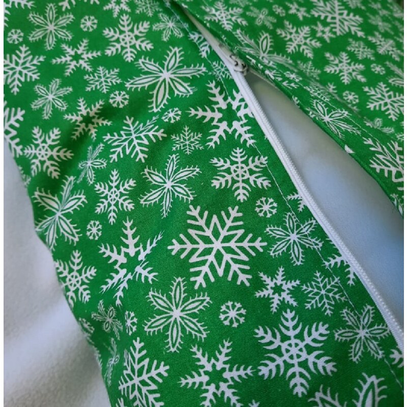 Mks Vánoční povlak: Zelený, bílé vločky