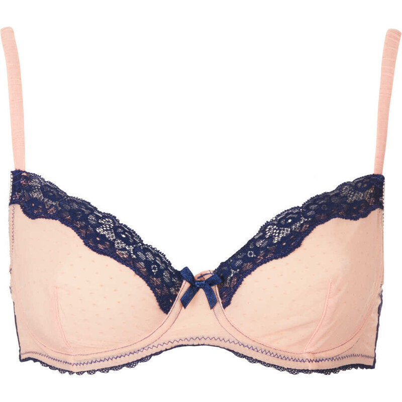 Topshop Flock Spot and Lace Underwire