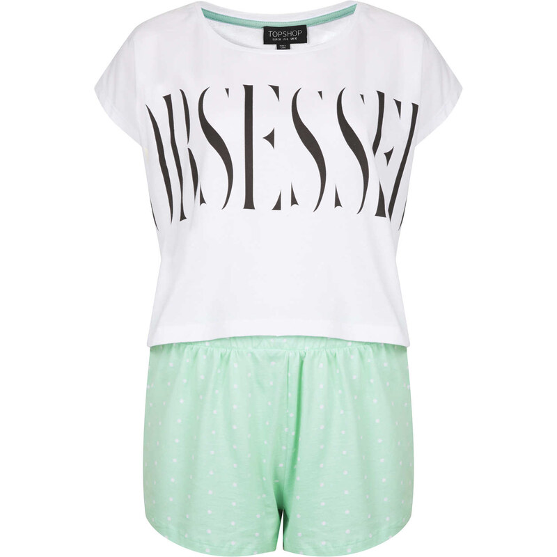 Topshop Obsessed Cropped Tee And Shorts