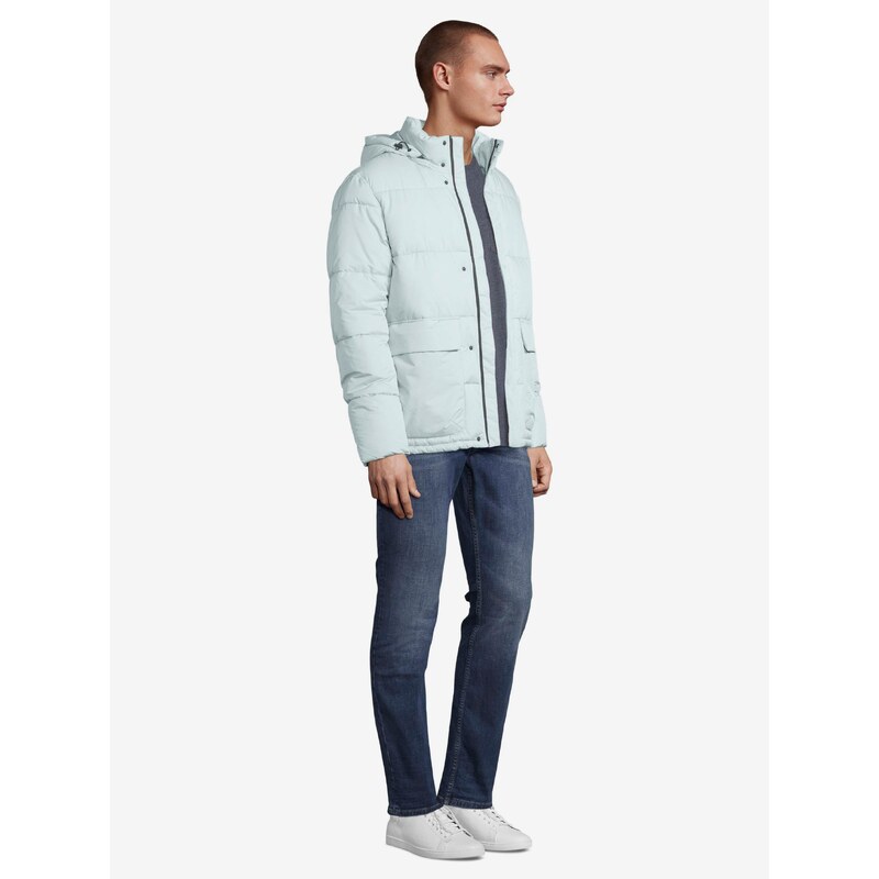 Světle modrá pánská prošívaná bunda Tom Tailor Denim Clean Puffer - Pánské