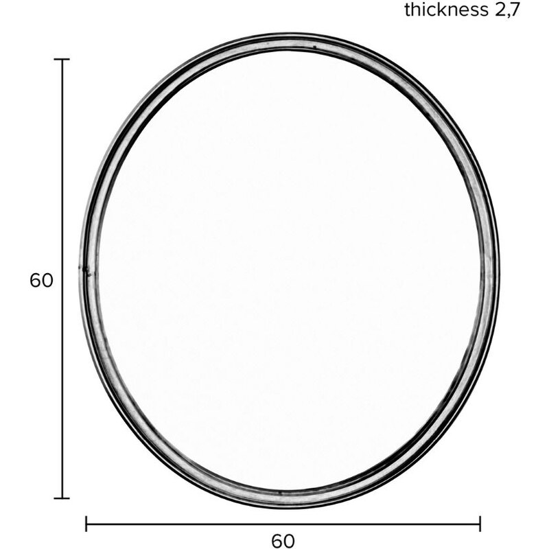 White Label Černé kulaté závěsné zrcadlo WLL Matz 60 cm