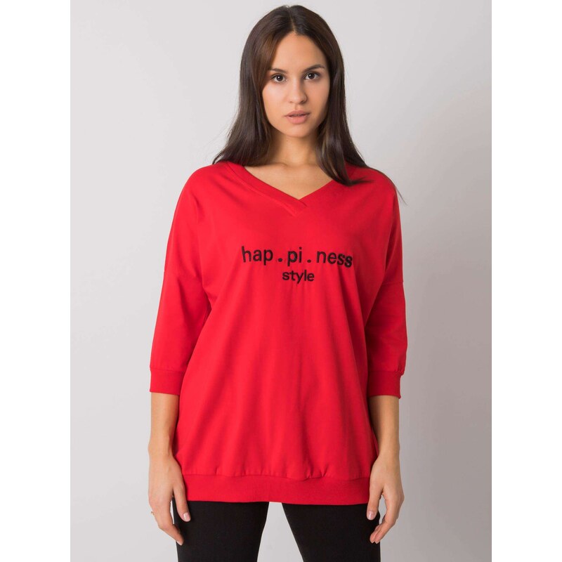 Fashionhunters Červená mikina s nápisem Jolanda RUE PARIS