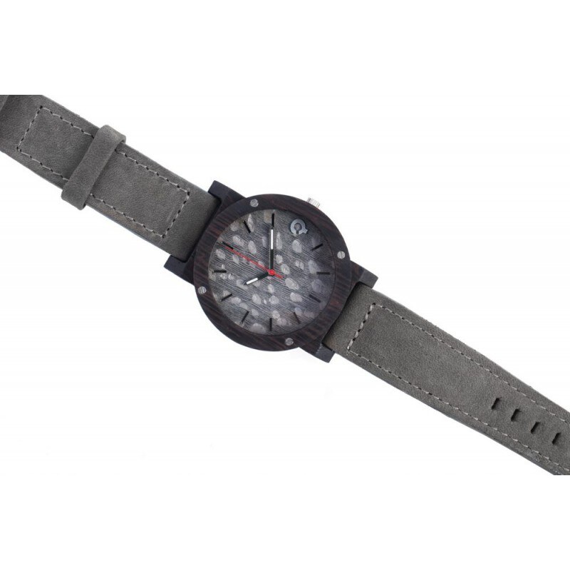 Dřevěné hodinky PLANTWEAR Flake Serie - Grey - eben