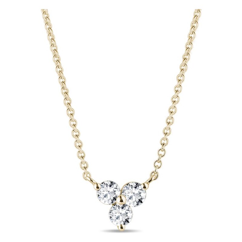 Diamantový náhrdelník ve žlutém 14k zlatě KLENOTA K0571013