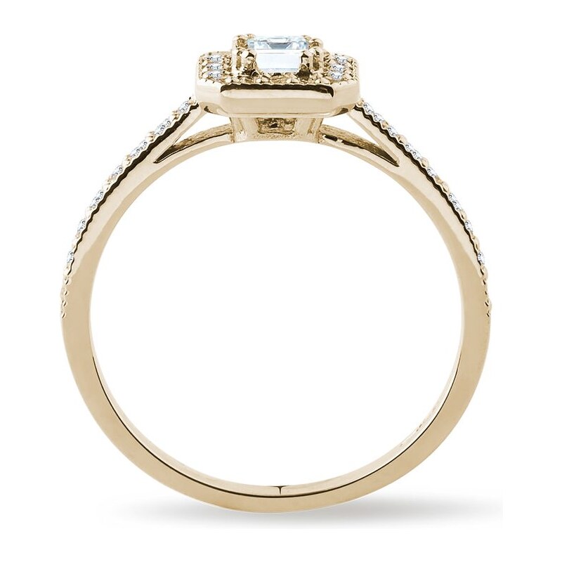 Diamantový zásnubní prsten ze žlutého zlata KLENOTA K0522013