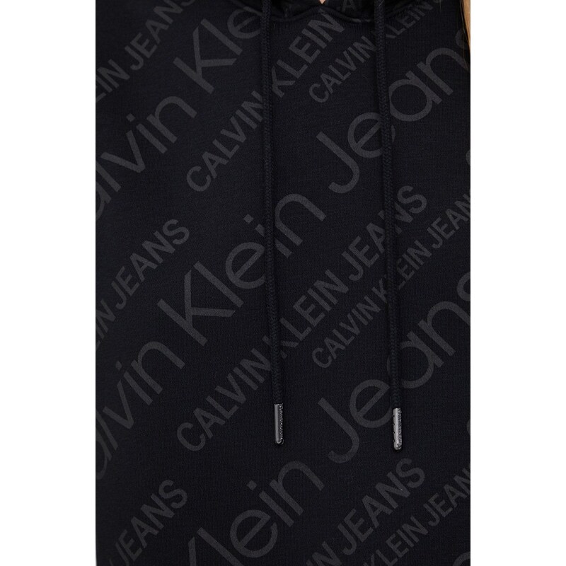 Mikina Calvin Klein Jeans dámská, černá barva, vzorovaná