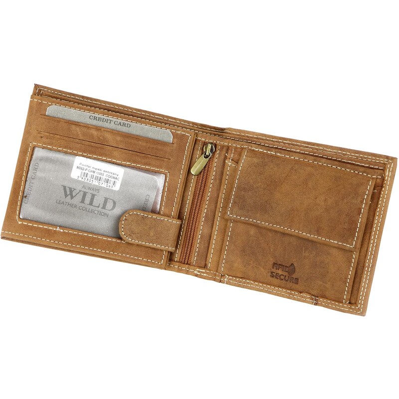 Pánská kožená peněženka Wild N992-P-CHM RFID camel