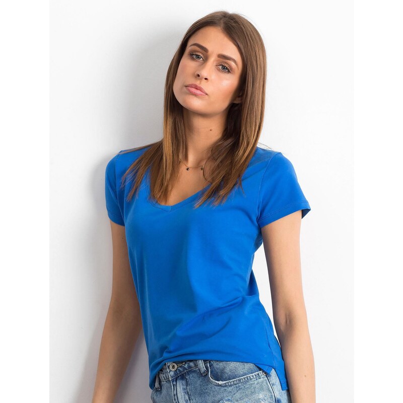 Fashionhunters Tmavě modré čtvercové tričko