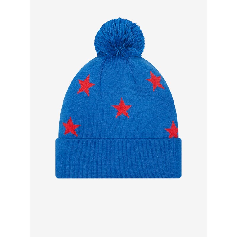 Červeno-modrý klučičí vzorovaný kulich New Era Star Bobble - unisex