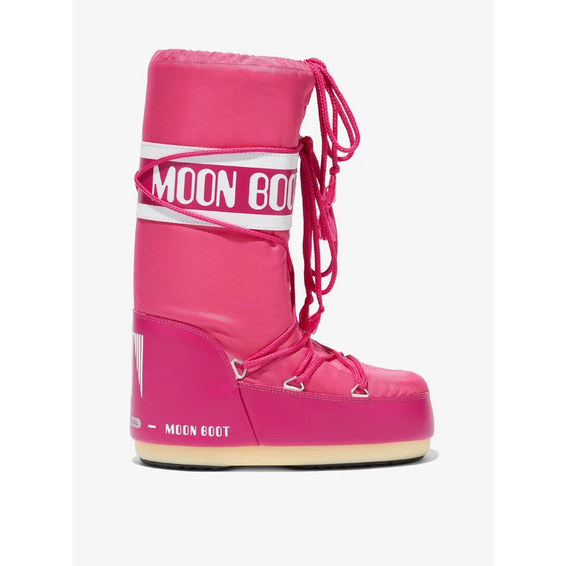 Tmavě růžové dámské sněhule Moon Boot Icon Nylon - GLAMI.cz