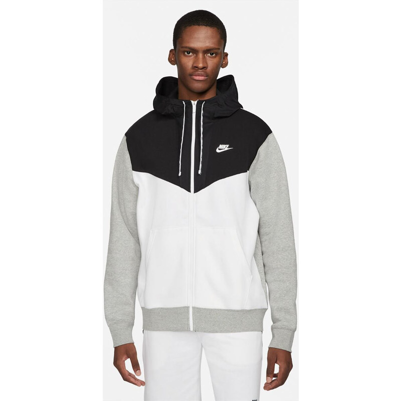 Pánská mikina Nike Men Hybrid Fleece Hoodie Full-Zip Grey