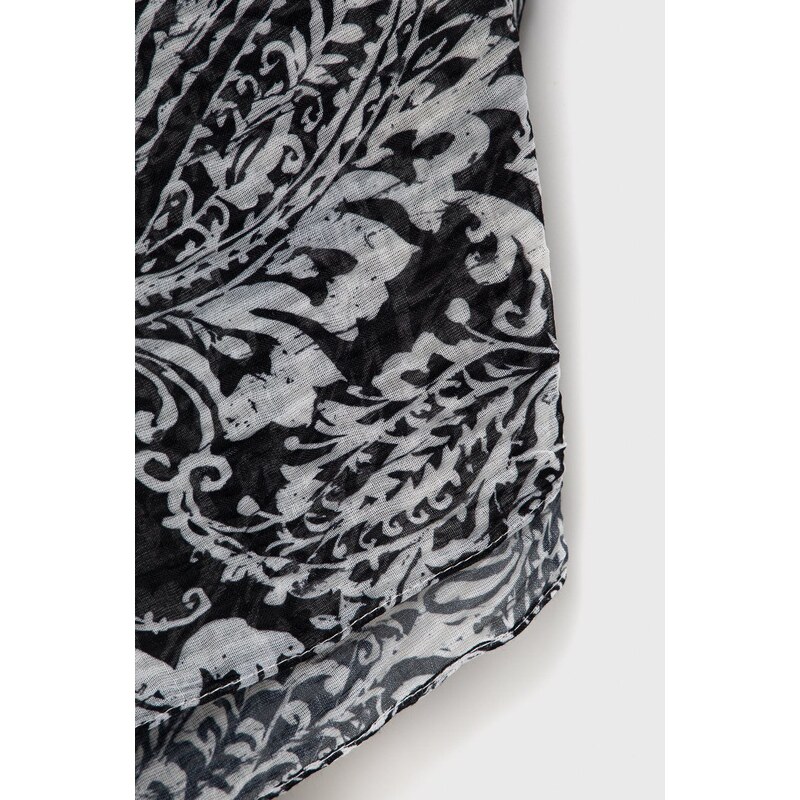 Šála Lauren Ralph Lauren dámská, černá barva, vzorovaná