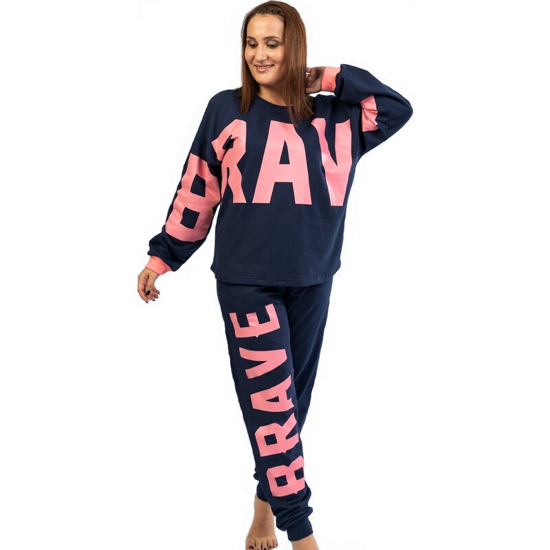 Naspani Pyžamo dámské - BRAVE hřejivé 1B1414