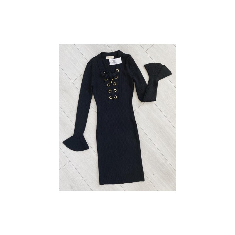 Michael Kors šaty černé se zvonovým rukávem