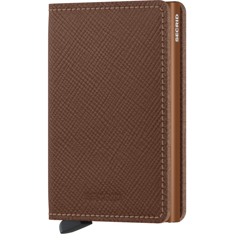 Kožená peněženka SECRID Slimwallet Saffiano Caramel středně