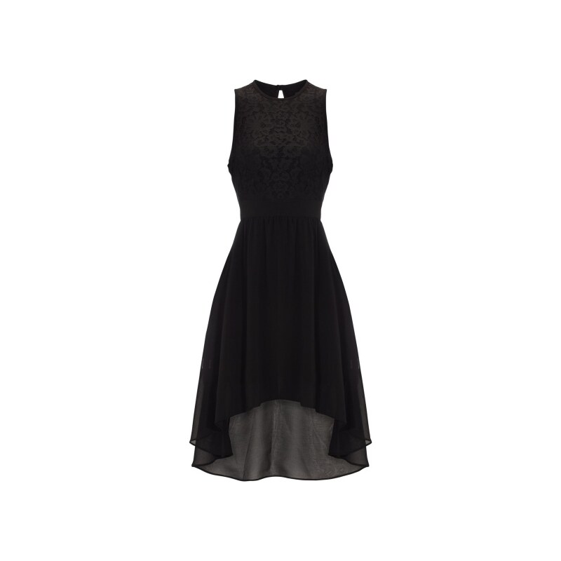 Elegantní černé šaty zdobené krajkou LA FEMME