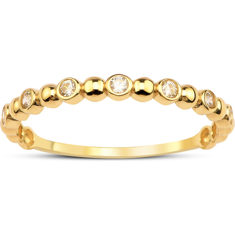 Lillian Vassago Zlatý prsten se zirkony LLV95-GR022
