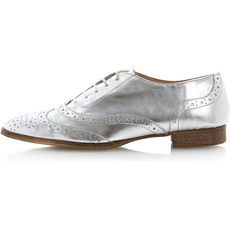Topshop **Lustrous Metallic Lace Up Brogues by Dune