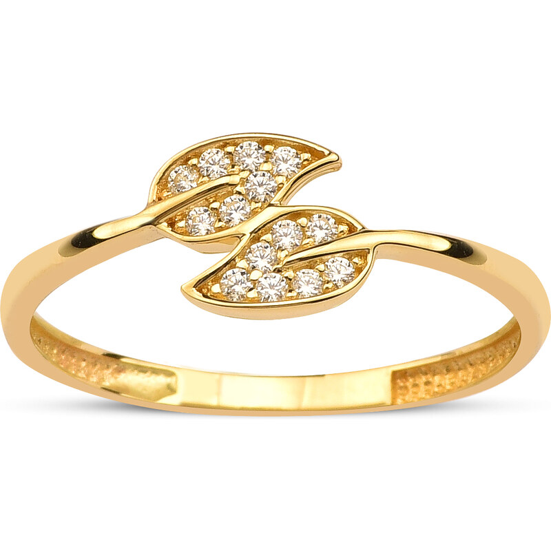 Lillian Vassago Zlatý prsten s přírodním motivem LLV95-GR032