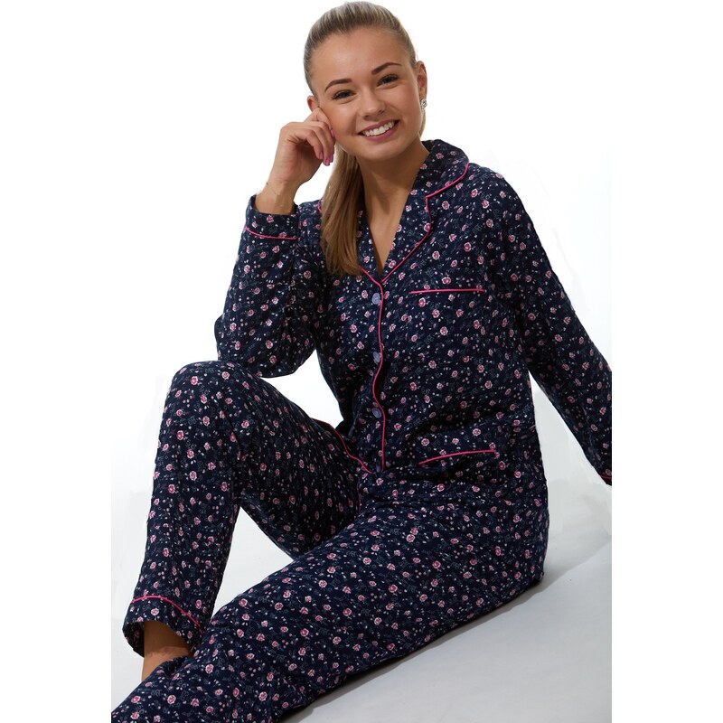 Naspani Elegantní pyžamo pro ženy - flanel 1DF0004