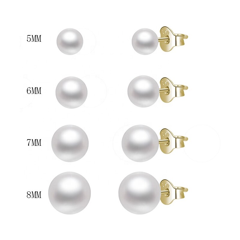 Olivie Náušnice 5mm sladkovodní perly GOLD 5496 66003140