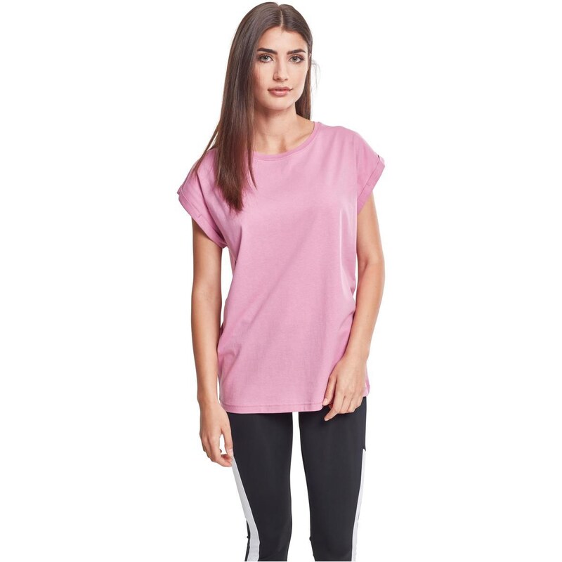 Urban Classics Dámské tričko s prodlouženým ramenem coolpink