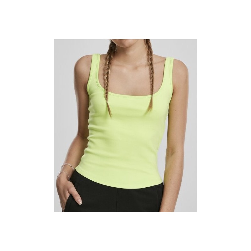 Urban Classics Ladies Wide Neck Top - electriclime