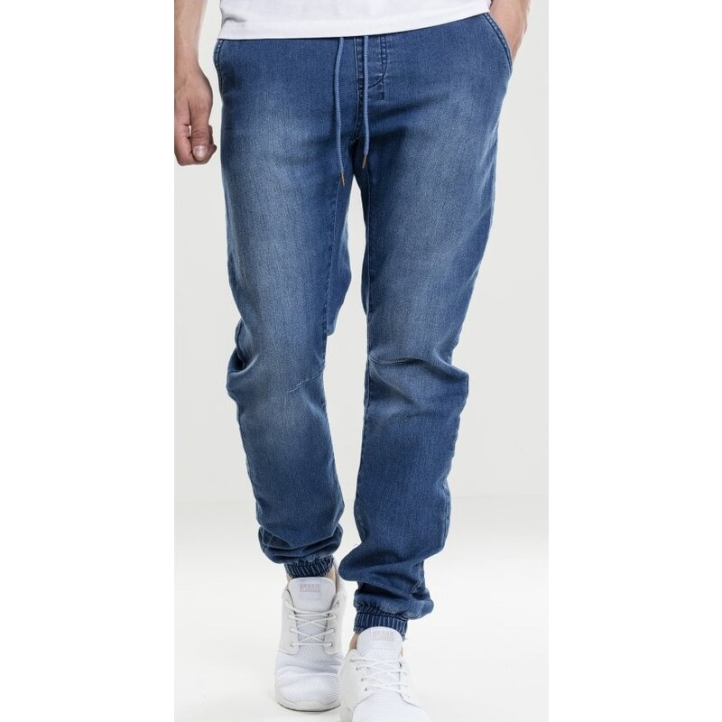 URBAN CLASSICS Jeansy Knitted Denim Jogpants - blue washed