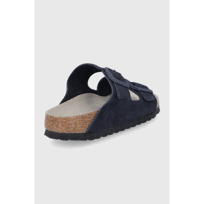 Semišové pantofle Birkenstock Arizona dámské, tmavomodrá barva, 1020716-Midnight