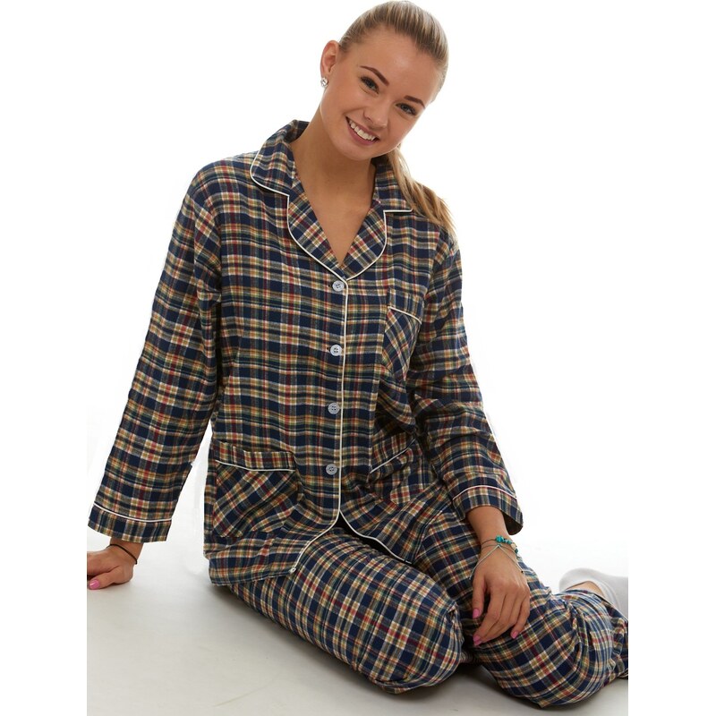 Naspani Elegantní pyžamo na kojení - flanel 1DF0010
