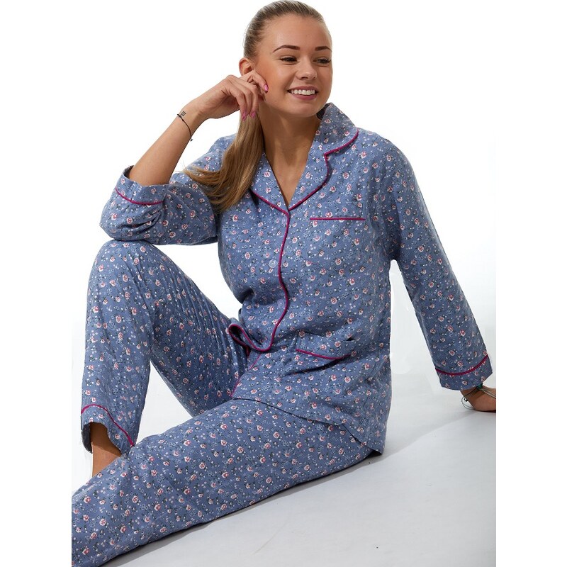 Naspani Elegantní pyžamo pro ženy - flanel 1DF0006