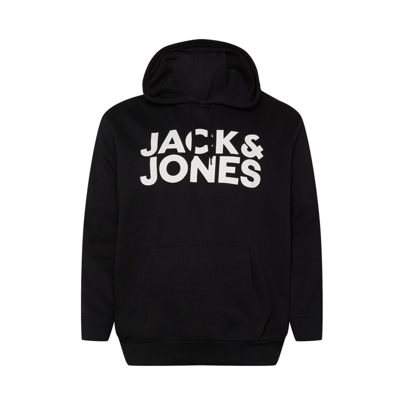 Jack & Jones Plus Mikina Ecorp černá / bílá