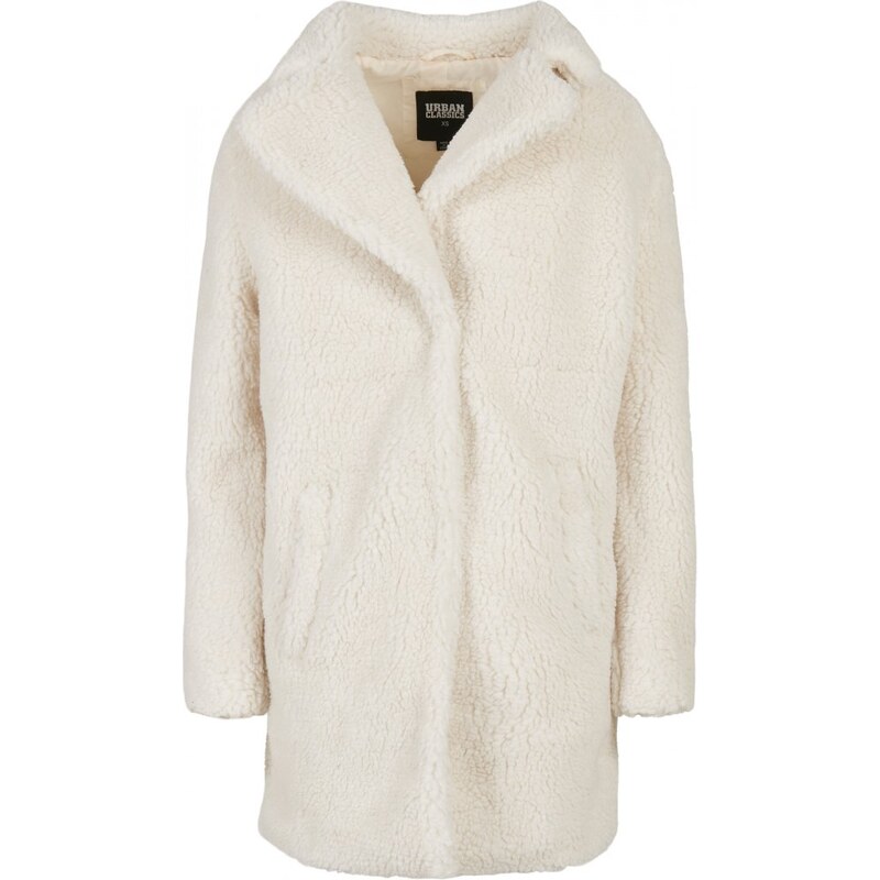 Dámský kabát Urban Classics Ladies Oversized Sherpa Coat - bílý